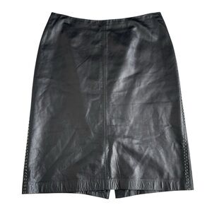 Ann Taylor Genuine Leather Straight Pencil Skirt Women’s Size 8 Elegant